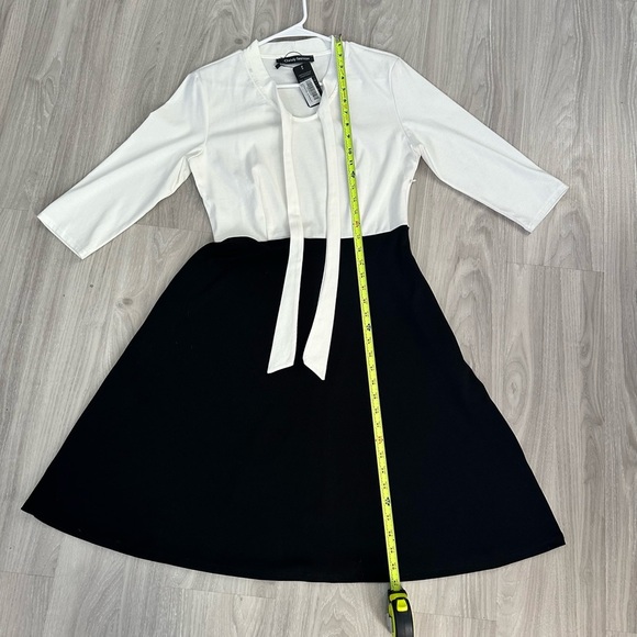 Oxiuly Black & White Bow-Tie Midi Dress Sz L – Elegant & Timeless! NWT - Picture 3 of 3